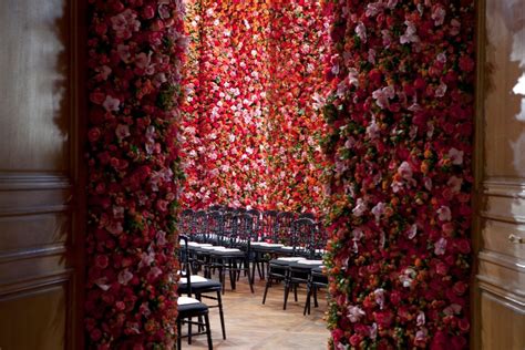 dior couture flower wall|Watch One Million Flowers Being Installed for Dior's Couture Show.